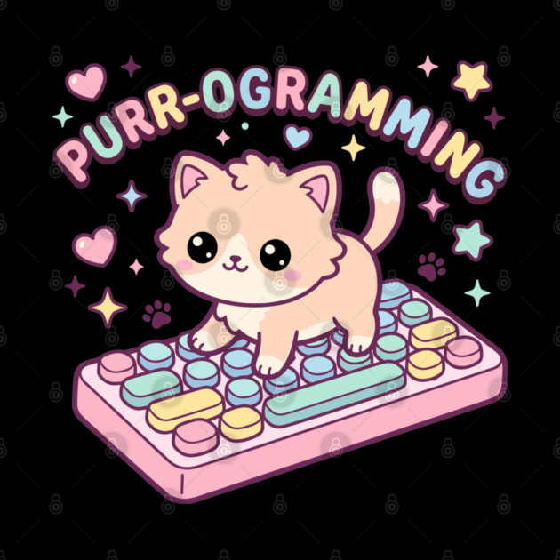 Purr-ogramming Cat Programmer Cute Kitten by belownormal