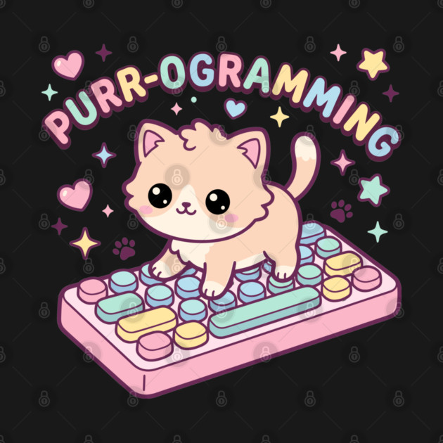 Purr-ogramming Cat Programmer Cute Kitten by belownormal