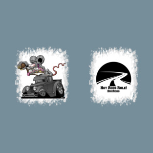DigiRods Rat Rod Racer 1930s Custom Gray Hot Rod Truck Cartoon 2 Sided T-Shirt