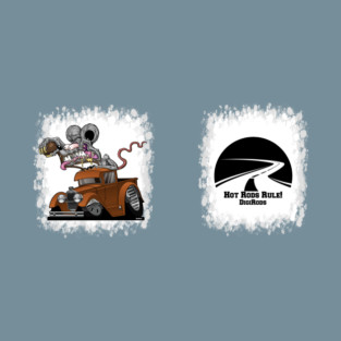 DigiRods Rat Rod Racer 1930s Custom Rust Hot Rod Truck Cartoon 2 Sided T-Shirt