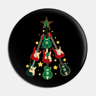 Cool Guitar Christmas Tree Guitar Lovers Christmas Tree Pin