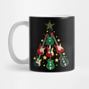 Cool Guitar Christmas Tree Guitar Lovers Christmas Tree Mug