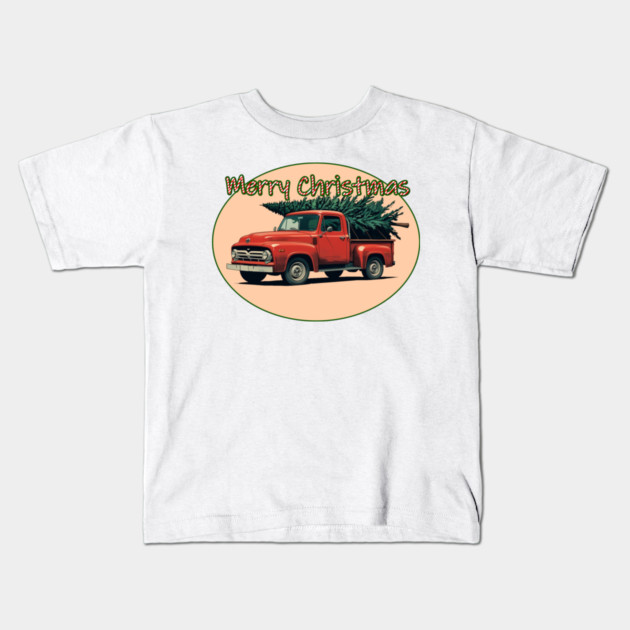 Christmas Truck Kids T-Shirt by faithfamilyhomedesigns