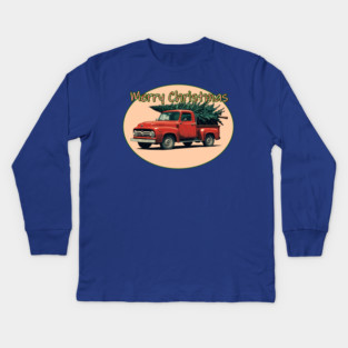 Christmas Truck Kids Long Sleeve T-Shirt