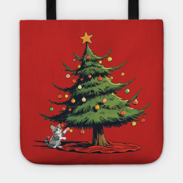 Christmas Cat Tote by faithfamilyhomedesigns