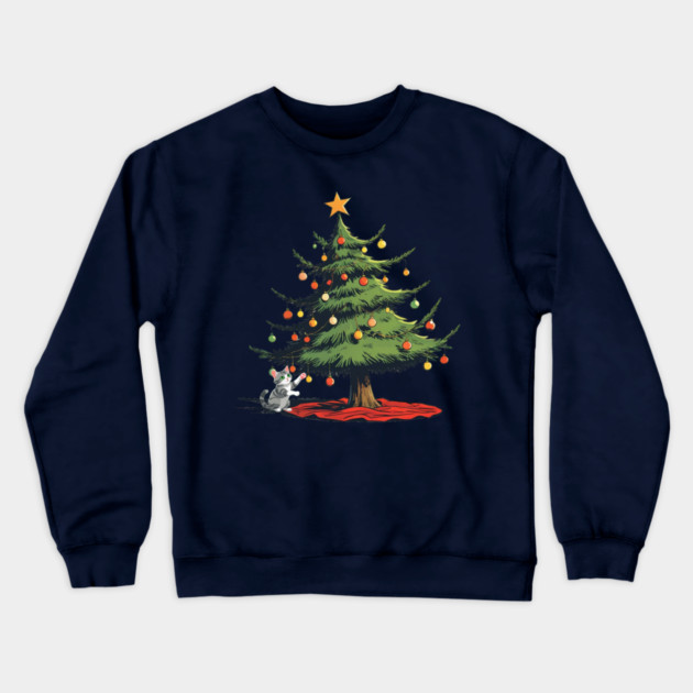 Christmas Cat Crewneck Sweatshirt by faithfamilyhomedesigns
