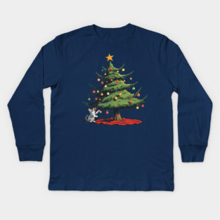 Christmas Cat Kids Long Sleeve T-Shirt