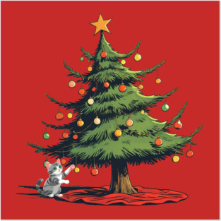 Christmas Cat Posters and Art