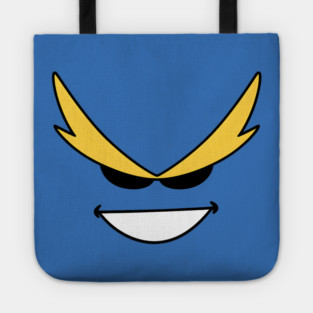 Bold Cartoon Villain Face with Mischievous Grin Tote