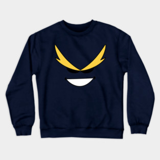 Bold Cartoon Villain Face with Mischievous Grin Crewneck Sweatshirt