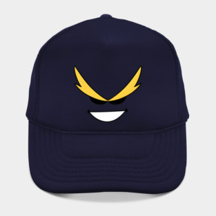 Bold Cartoon Villain Face with Mischievous Grin Hat