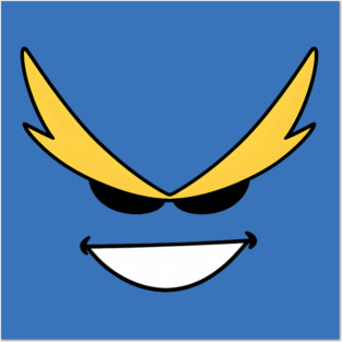 Bold Cartoon Villain Face with Mischievous Grin Posters and Art