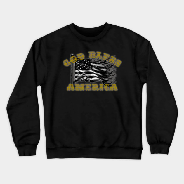 God Bless America Crewneck Sweatshirt by faithfamilyhomedesigns