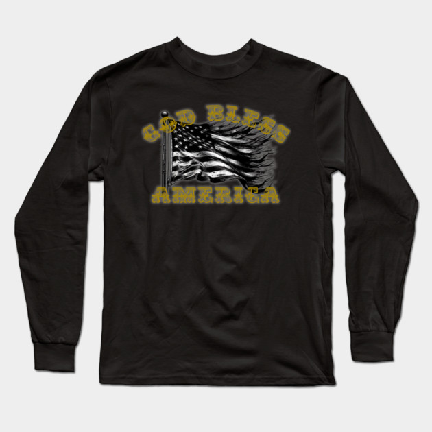 God Bless America Long Sleeve T-Shirt by faithfamilyhomedesigns