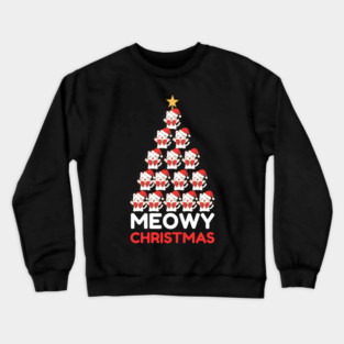 Meowy Cat Tree Christmas Crewneck Sweatshirt