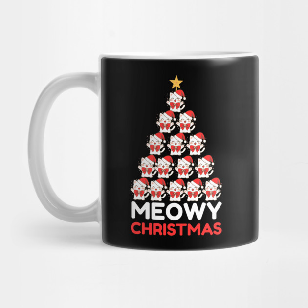 Meowy Cat Tree Christmas by Creatifly Graphic Tees