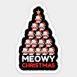 Meowy Cat Tree Christmas Magnet