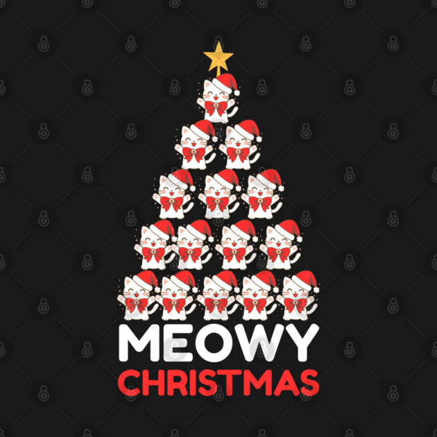 Meowy Cat Tree Christmas by Creatifly Graphic Tees