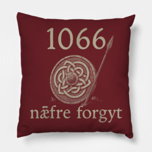 1066 Medieval Shield with Norse Battle Cry Pillow