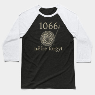 1066 Medieval Shield with Norse Battle Cry Baseball T-Shirt