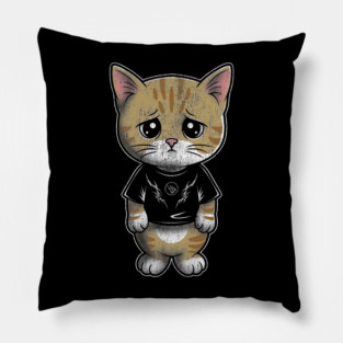 Sad Silly Kitten Pillow