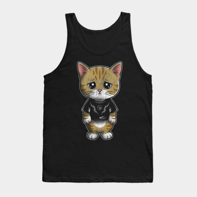 Sad Silly Kitten Tank Top by Wrongteeshirt