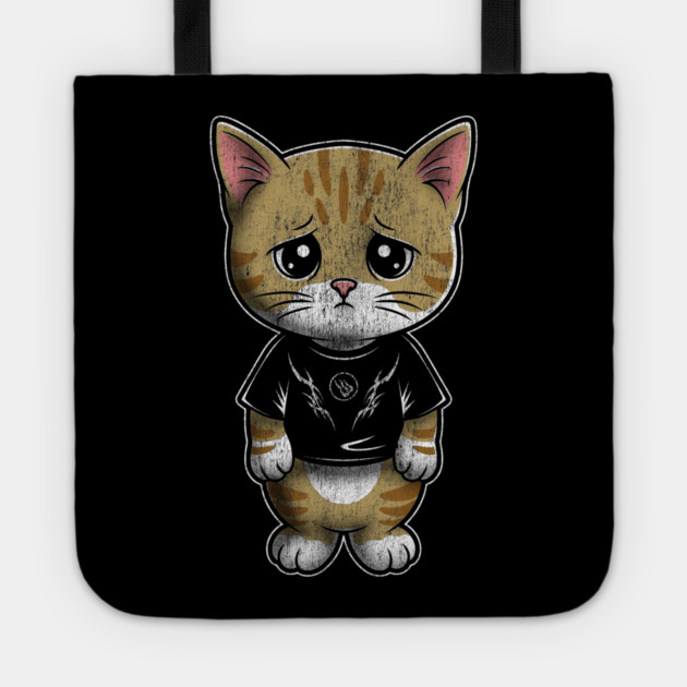 Sad Silly Kitten Tote by Wrongteeshirt