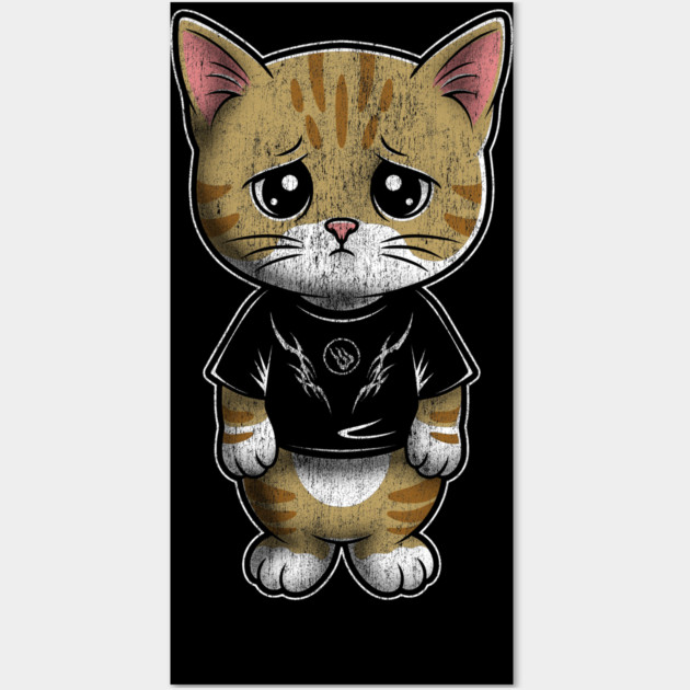 Sad Silly Kitten Wall Art by Wrongteeshirt