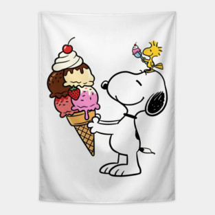 Snoopy and Woodstock - Ice Cream Tapestry