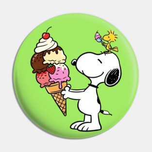 Snoopy and Woodstock - Ice Cream Pin