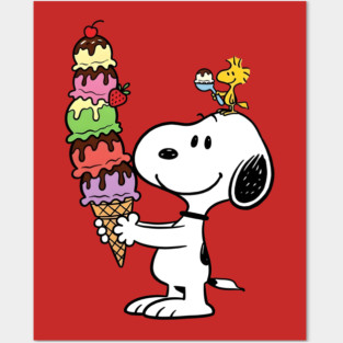 Snoopy and Woodstock - Ice Cream Posters and Art