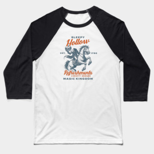 Sleepy Hollow Refreshments Liberty Square Orlando Florida Theme Park Baseball T-Shirt