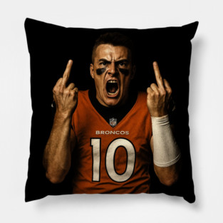 Bo Nix Denver Broncos Flipping the Bird Pillow