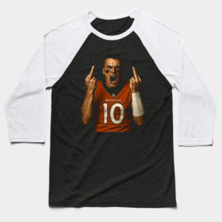Bo Nix Denver Broncos Flipping the Bird Baseball T-Shirt