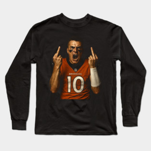 Bo Nix Denver Broncos Flipping the Bird Long Sleeve T-Shirt