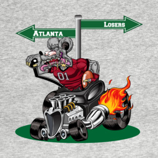 DigiRods Rat Rod Racer Atlanta Pro Football Hot Rod Car Cartoon T-Shirt