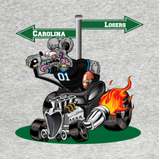 DigiRods Rat Rod Racer Carolina Pro Football Hot Rod Car Cartoon T-Shirt