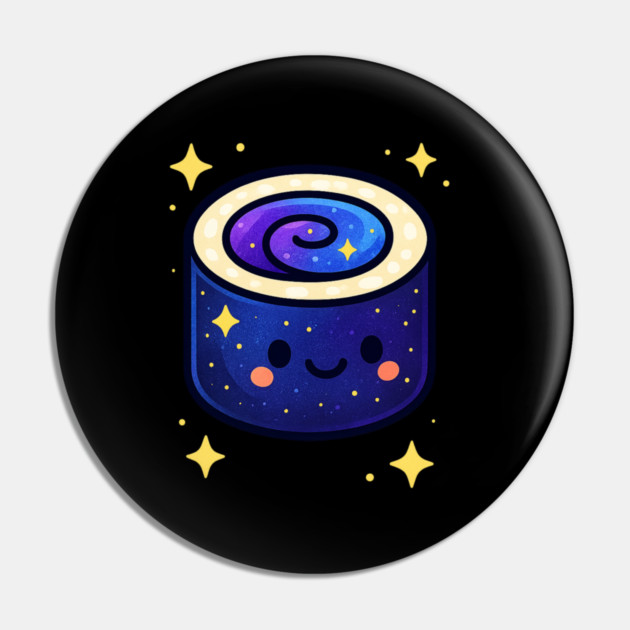 Galactic Sushi Roll – Cute Space Sushi Art | Cosmic Foodie Aesthetic Tee Pin by Anne Lee