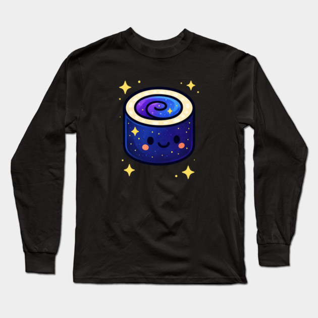 Galactic Sushi Roll – Cute Space Sushi Art | Cosmic Foodie Aesthetic Tee Long Sleeve T-Shirt by Anne Lee