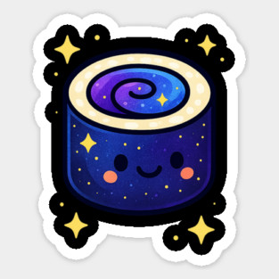 Galactic Sushi Roll – Cute Space Sushi Art | Cosmic Foodie Aesthetic Tee Sticker