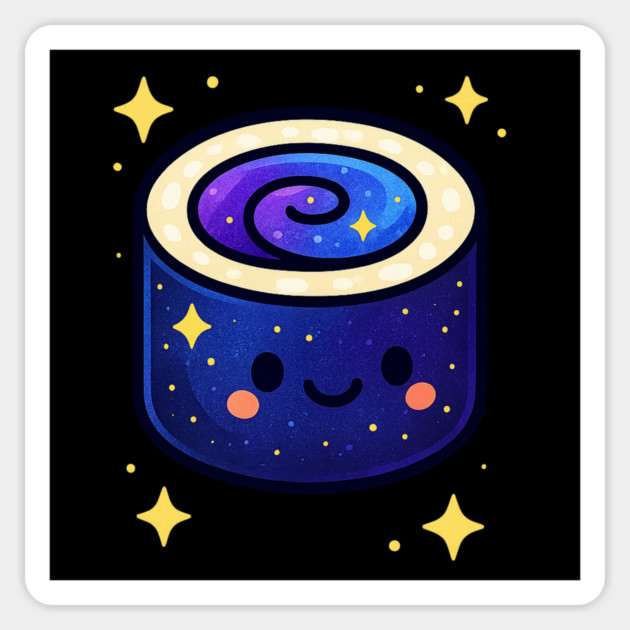 Galactic Sushi Roll – Cute Space Sushi Art | Cosmic Foodie Aesthetic Tee Magnet by Anne Lee