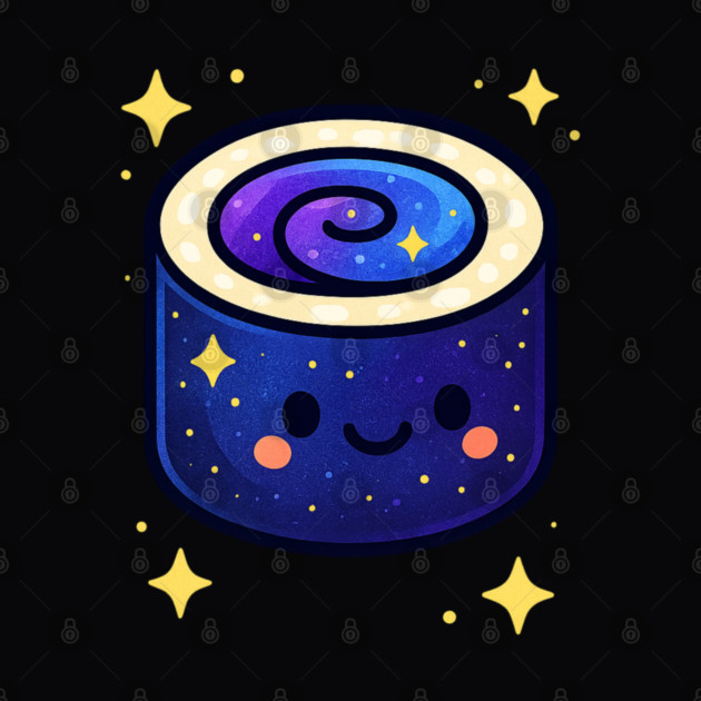 Galactic Sushi Roll – Cute Space Sushi Art | Cosmic Foodie Aesthetic Tee by Anne Lee