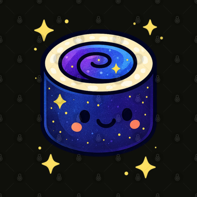 Galactic Sushi Roll – Cute Space Sushi Art | Cosmic Foodie Aesthetic Tee by Anne Lee