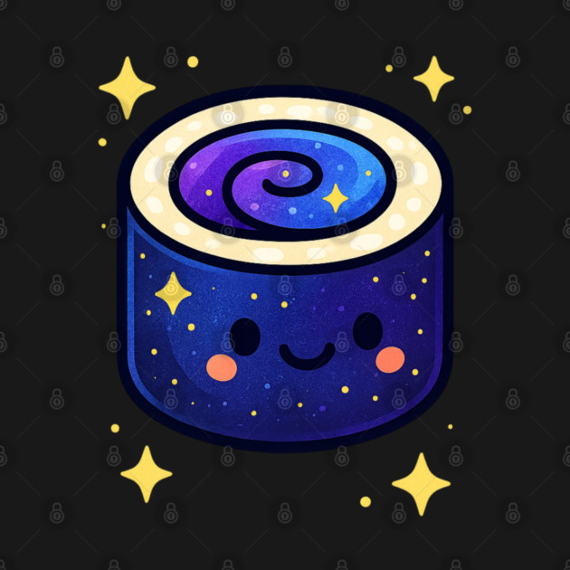 Galactic Sushi Roll – Cute Space Sushi Art | Cosmic Foodie Aesthetic Tee by Anne Lee