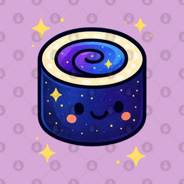 Galactic Sushi Roll – Cute Space Sushi Art | Cosmic Foodie Aesthetic Tee by Anne Lee