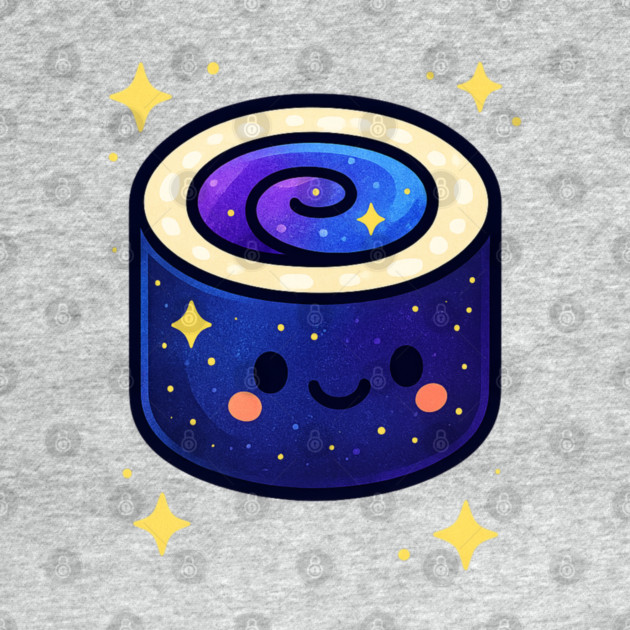 Galactic Sushi Roll – Cute Space Sushi Art | Cosmic Foodie Aesthetic Tee by Anne Lee