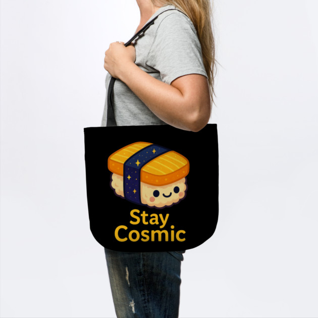 Stay Cosmic – Cute Space Sushi Art | Funny Kawaii Cosmic Food Tee by Anne Lee