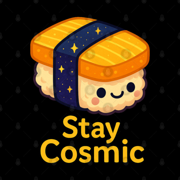 Stay Cosmic – Cute Space Sushi Art | Funny Kawaii Cosmic Food Tee by Anne Lee