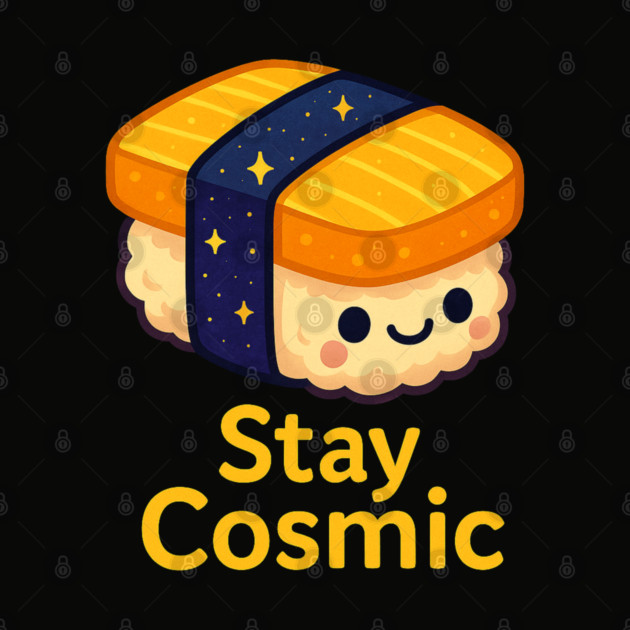 Stay Cosmic – Cute Space Sushi Art | Funny Kawaii Cosmic Food Tee by Anne Lee