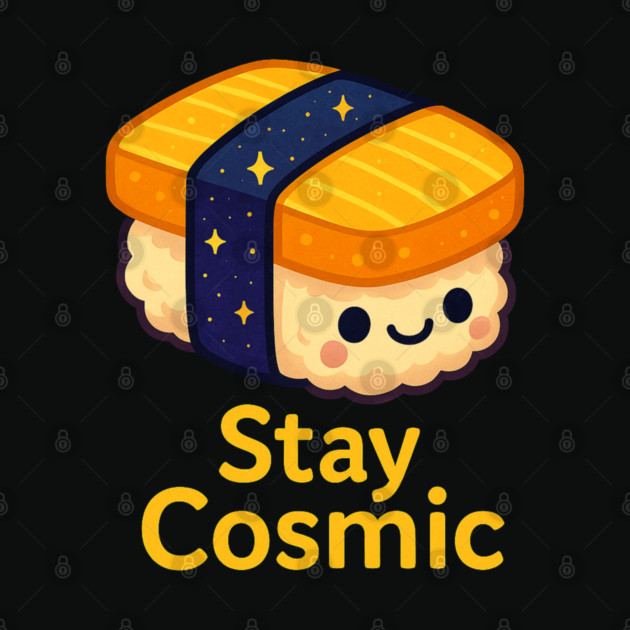 Stay Cosmic – Cute Space Sushi Art | Funny Kawaii Cosmic Food Tee by Anne Lee